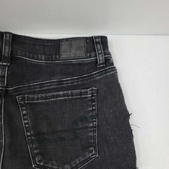 American eagle super stretch X hi-rise shortie black shorts 4 womens 2403 26W - Picture 4 of 11